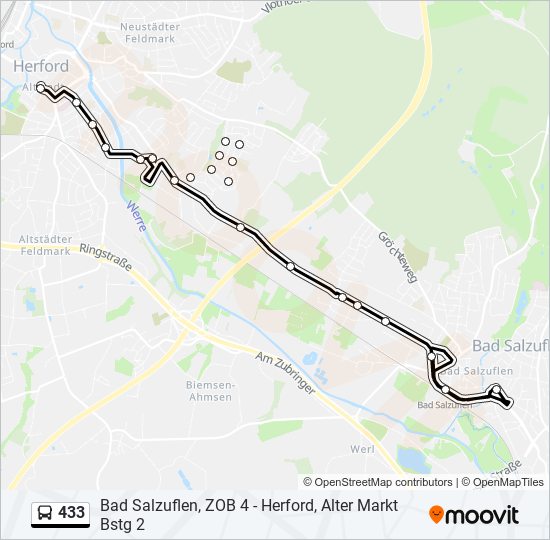 433 bus Line Map