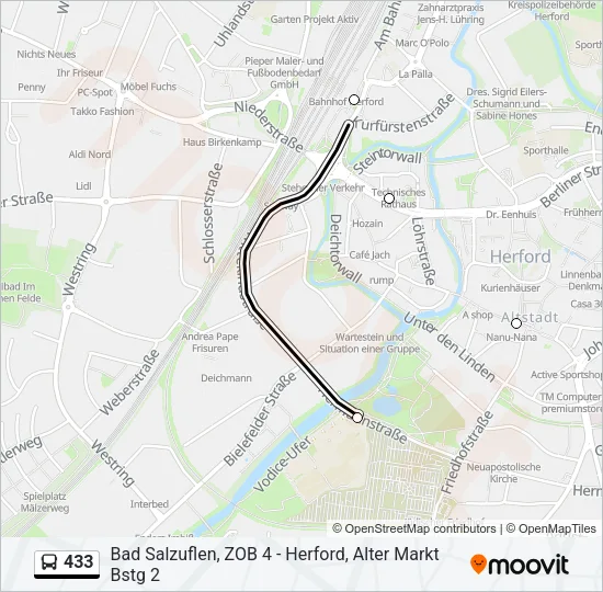433 Bus Line Map