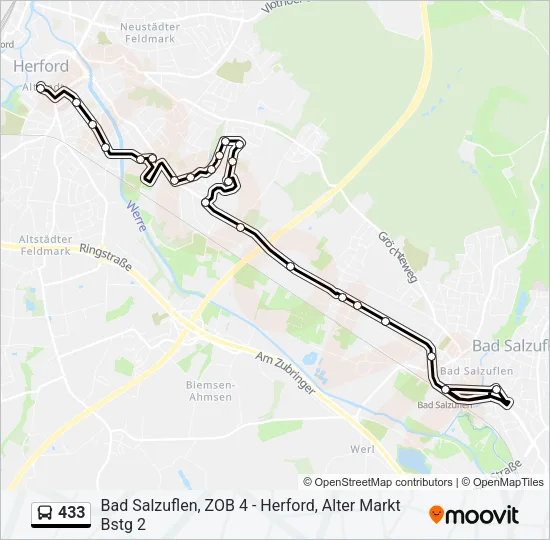 433 Bus Line Map