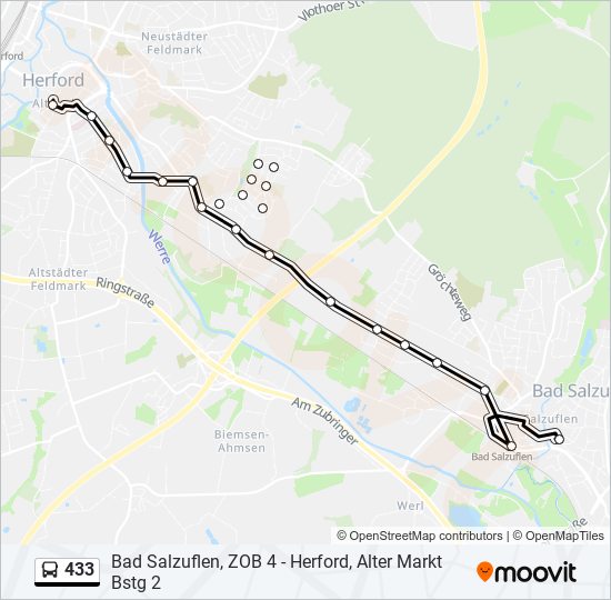 433 bus Line Map