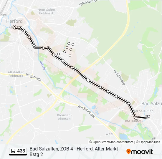 433 Bus Line Map