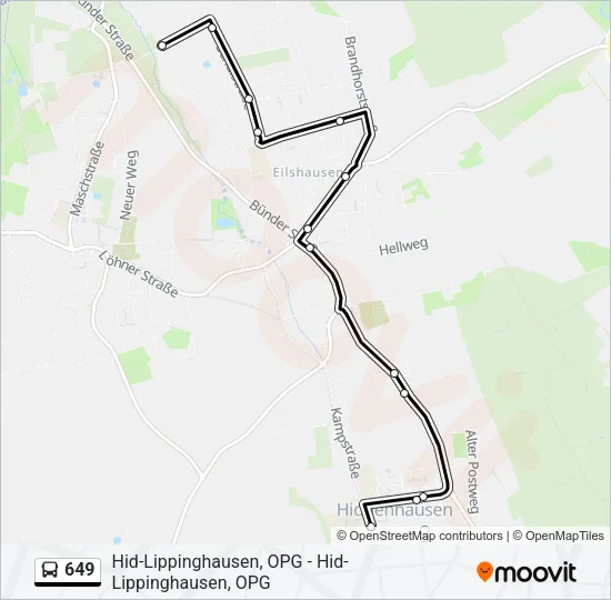 649 Bus Line Map