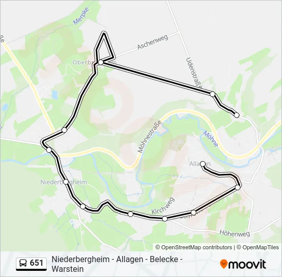 651 Bus Line Map