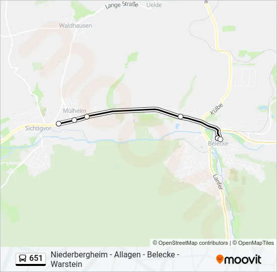 651 Bus Line Map