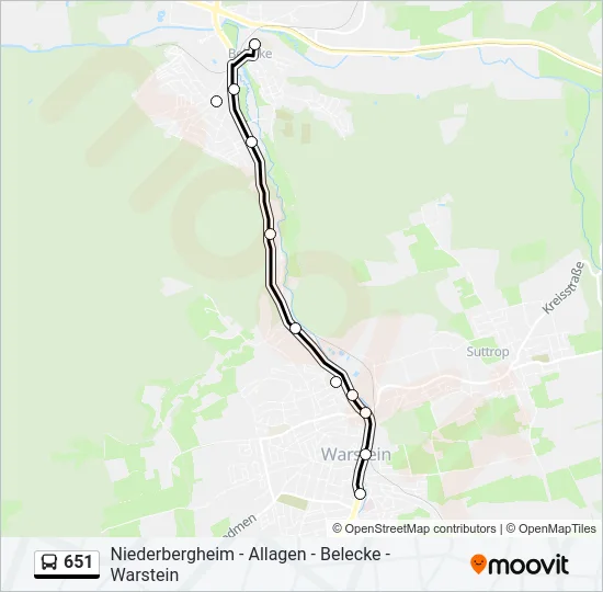 651 Bus Line Map