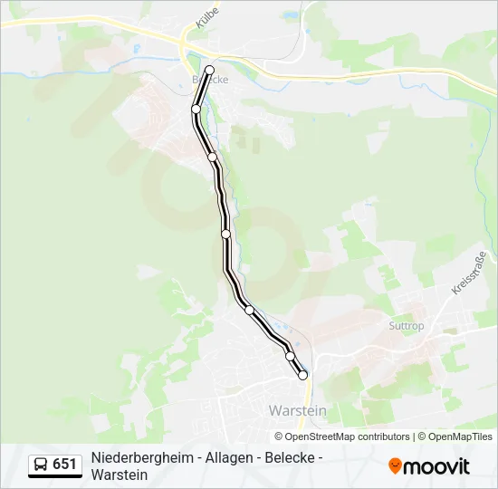 651 Bus Line Map
