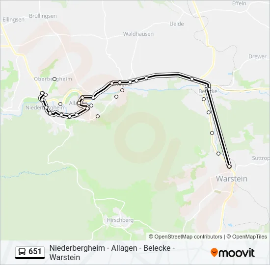 Buslinie 651 Karte