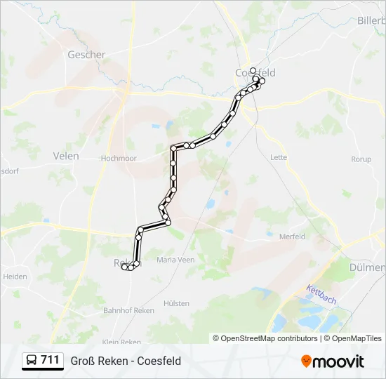 711 Bus Line Map