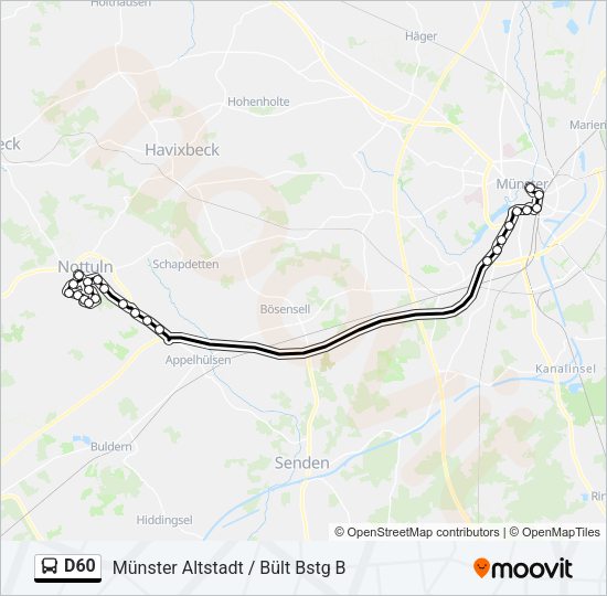 Buslinie D60 Karte