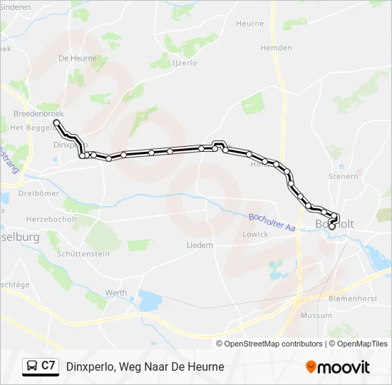 Автобус C7: карта маршрута