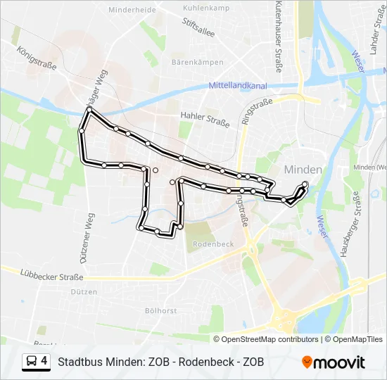 4 Bus Line Map