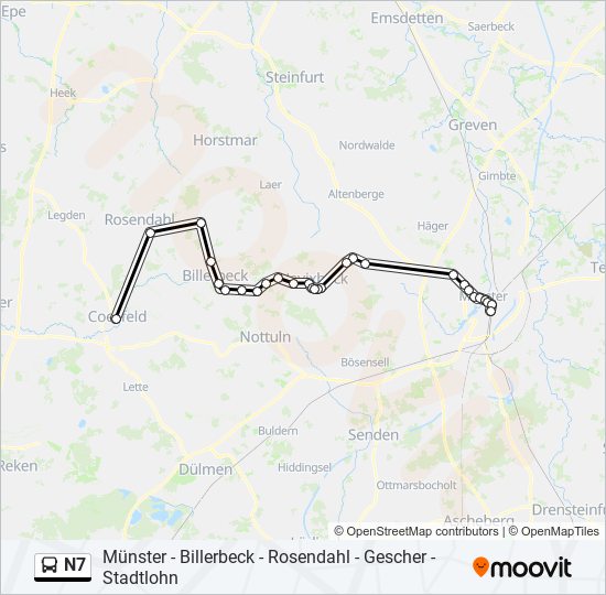 Buslinie N7 Karte