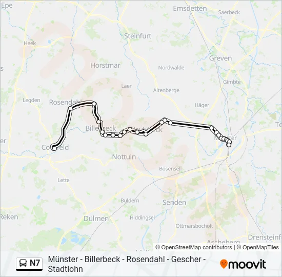 N7 Bus Line Map