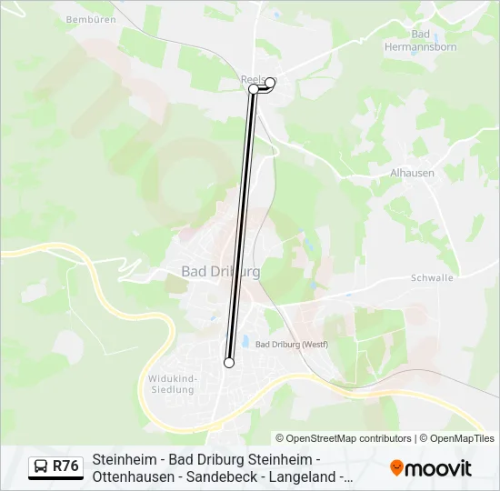 R76 Bus Line Map
