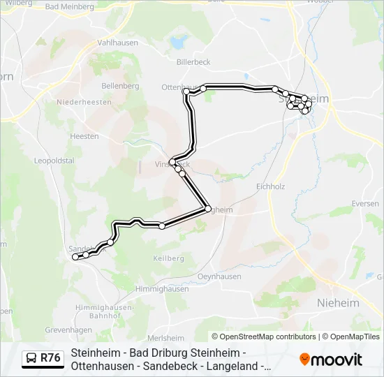 R76 Bus Line Map