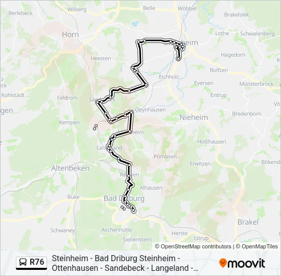 R76 Bus Line Map