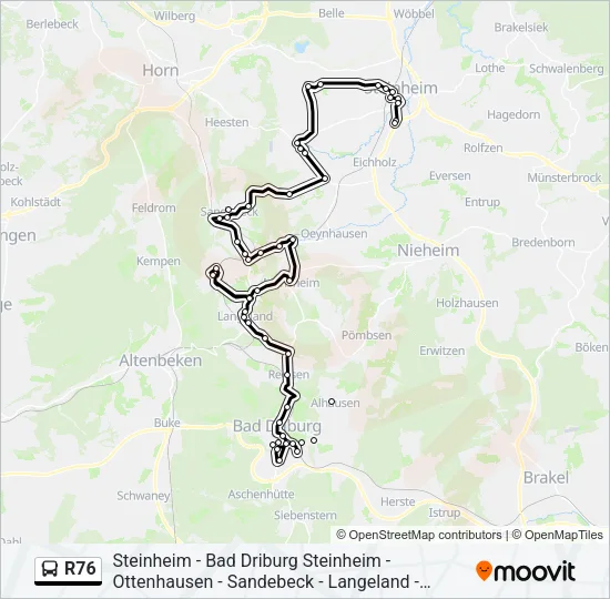 R76 Bus Line Map