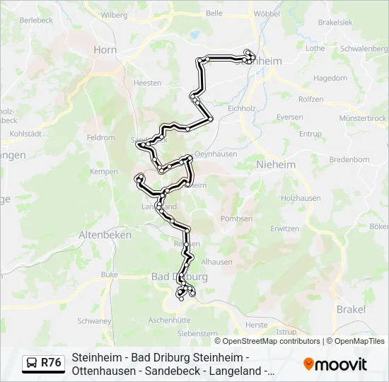 R76 Bus Line Map