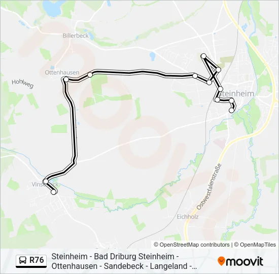 R76 Bus Line Map