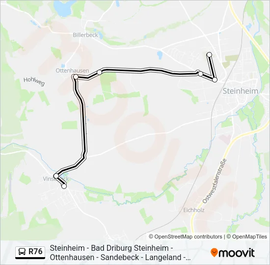 R76 Bus Line Map