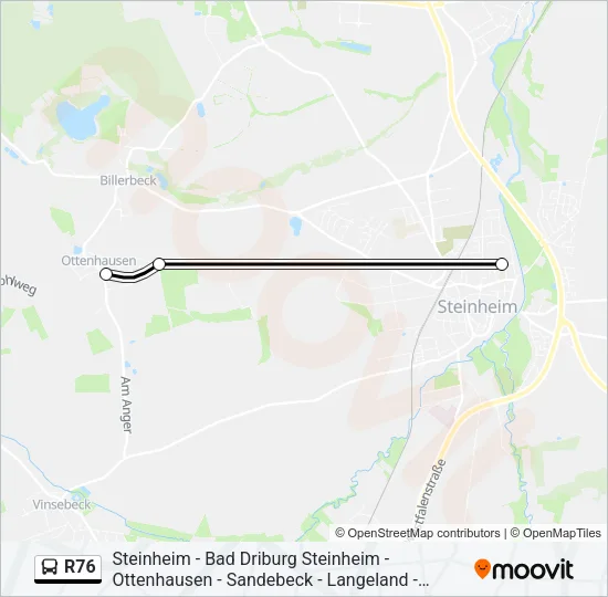 R76 Bus Line Map