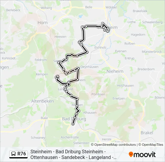 R76 Bus Line Map