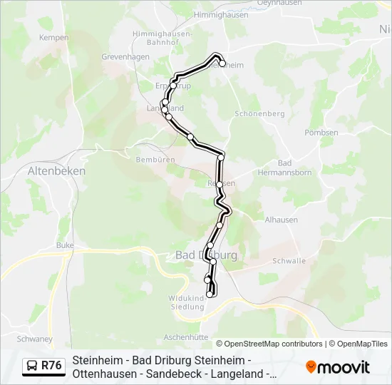 R76 Bus Line Map