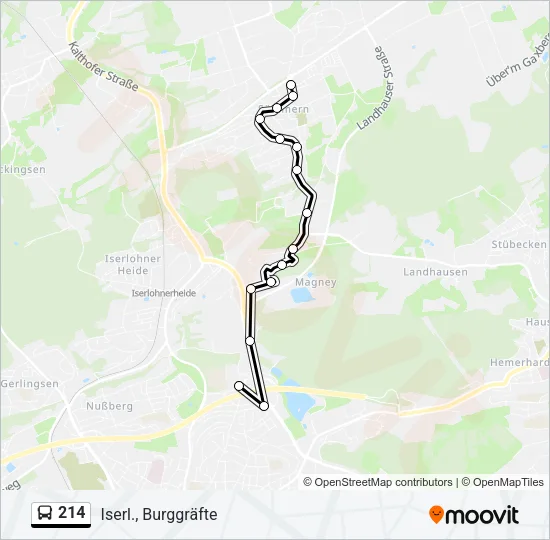 214 Bus Line Map