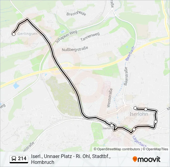 214 Bus Line Map