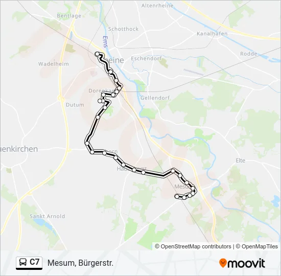C7 Bus Line Map