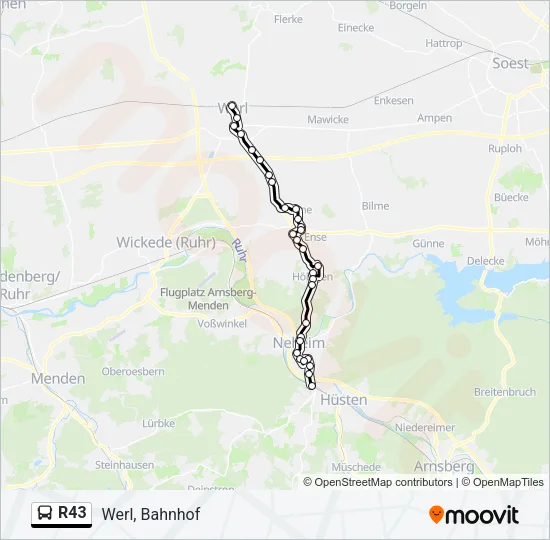 R43 Bus Line Map