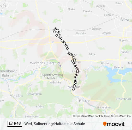 R43 Bus Line Map