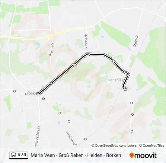 R74 Bus Line Map