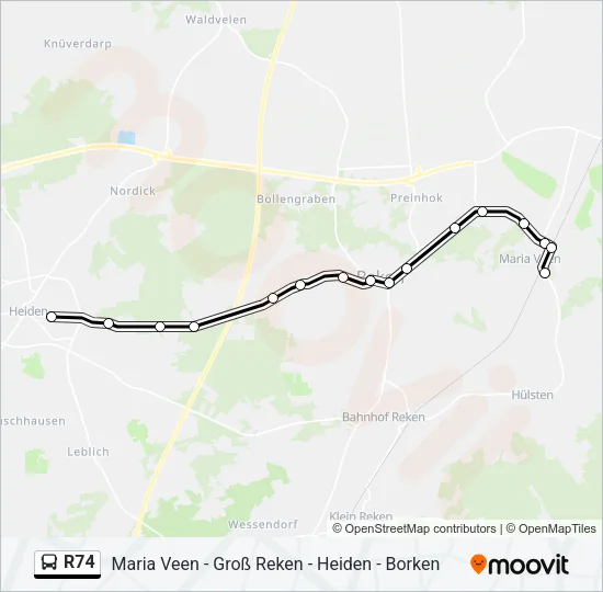 R74 Bus Line Map