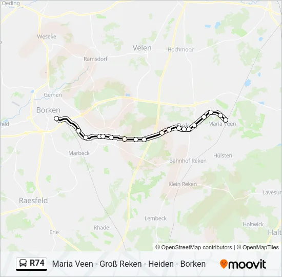 R74 Bus Line Map