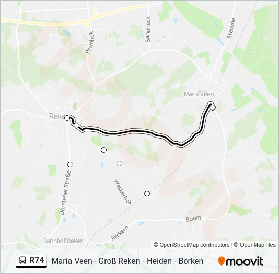 R74 Bus Line Map
