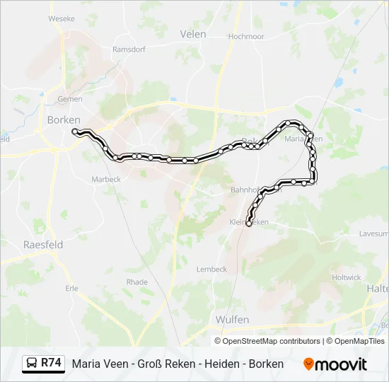 R74 Bus Line Map