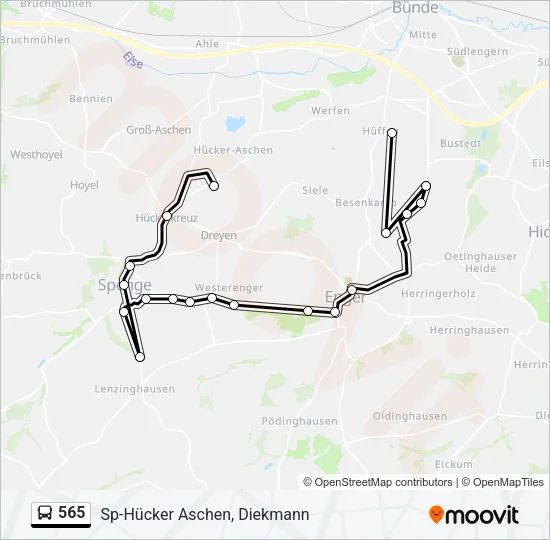 565 Bus Line Map