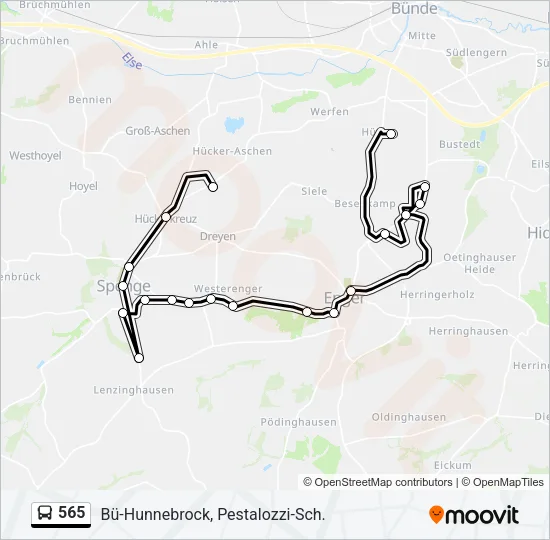 565 Bus Line Map