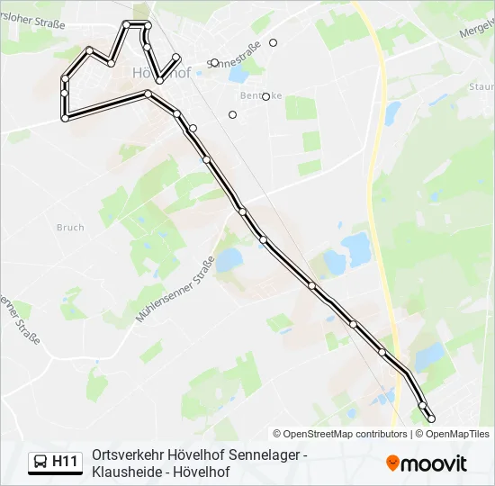 H11 Bus Line Map