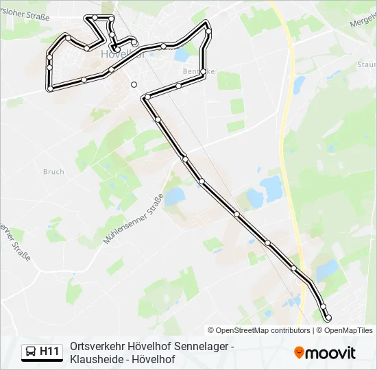 H11 Bus Line Map