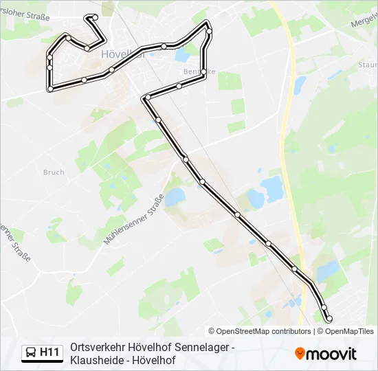 H11 Bus Line Map