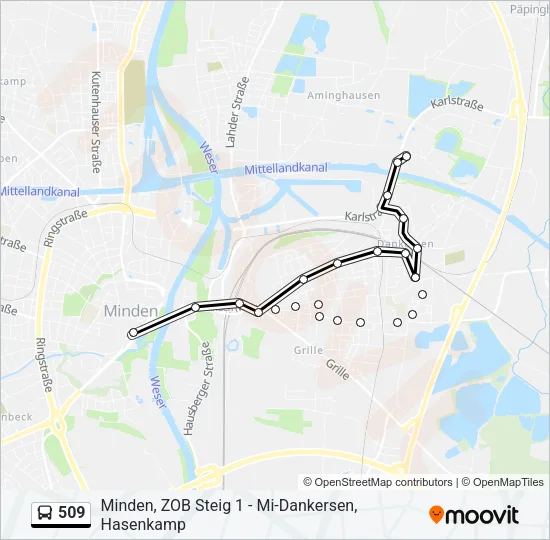 509 Bus Line Map