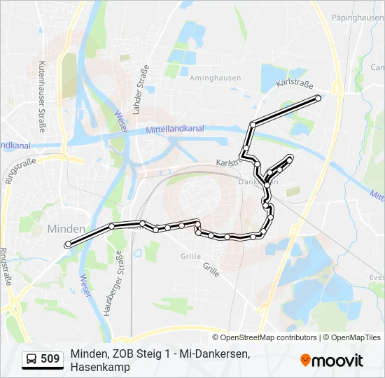 509 Bus Line Map