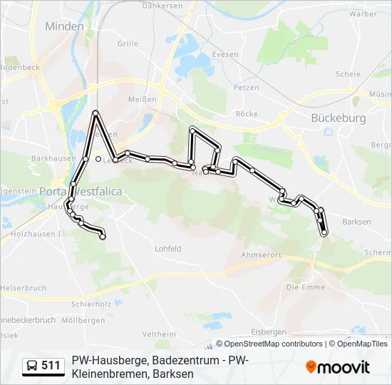 511 Bus Line Map