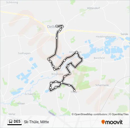 DE5 Bus Line Map