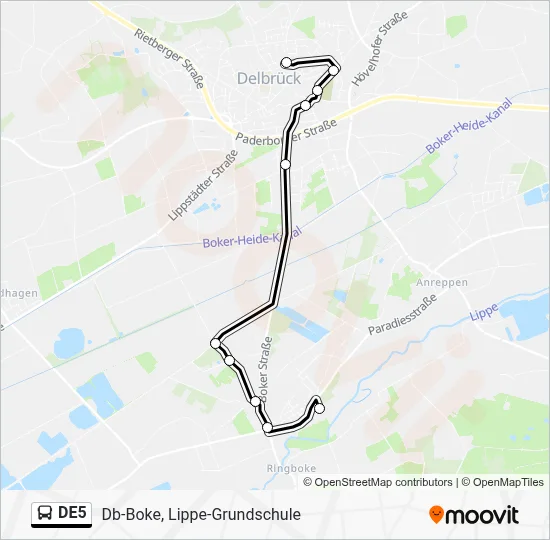 DE5 Bus Line Map