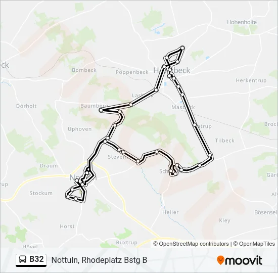 B32 Bus Line Map