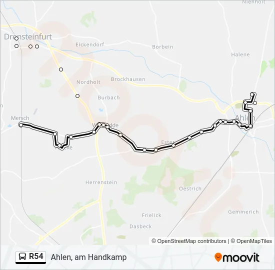 Buslinie R54 Karte
