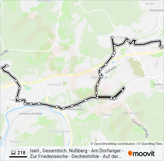 218 Bus Line Map